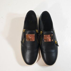 Giuseppe Zanotti Men Logo Double Zip Loafers Sz 45